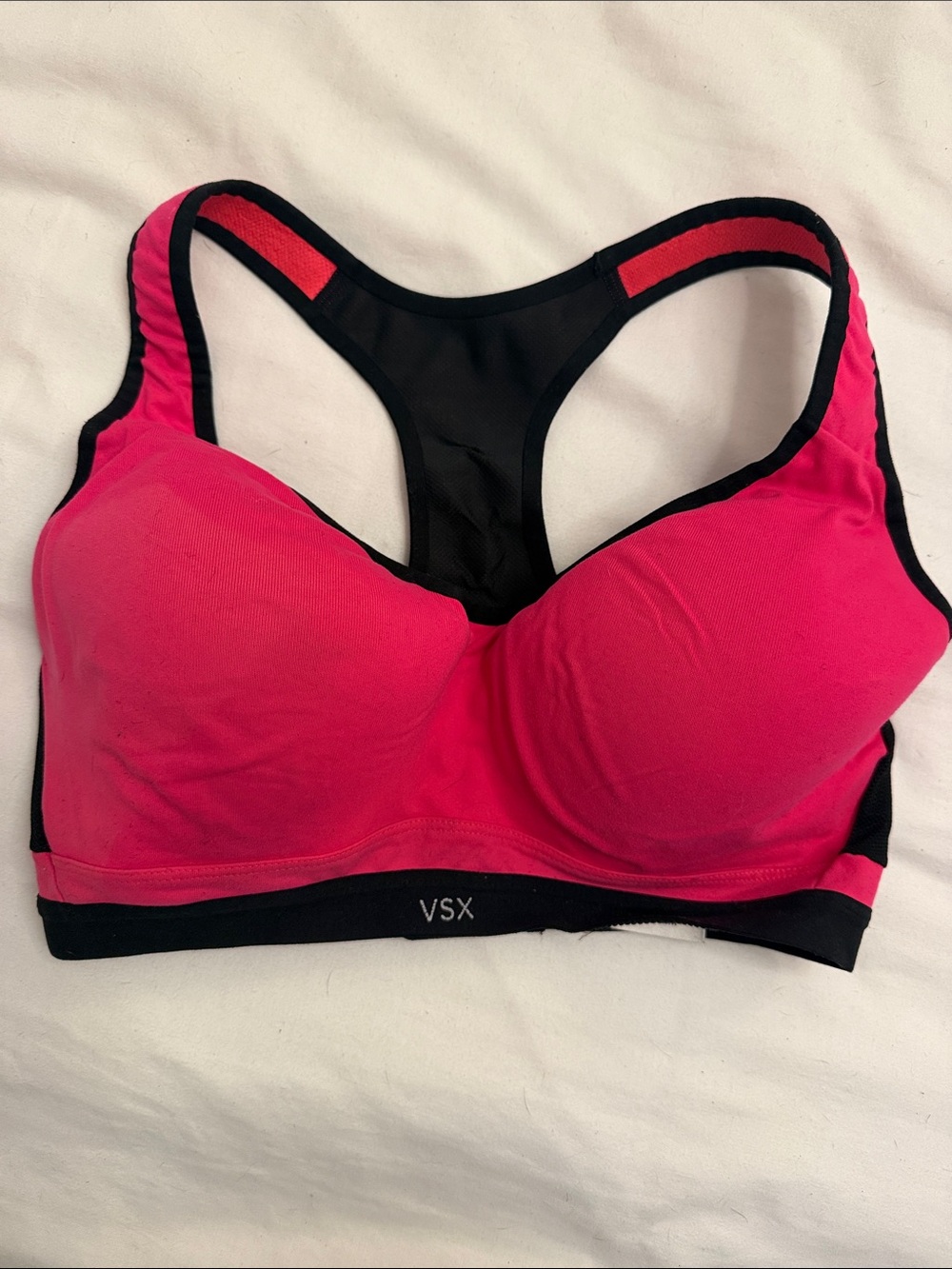 VSX Hot Pink and Black Racerback Sports Bra